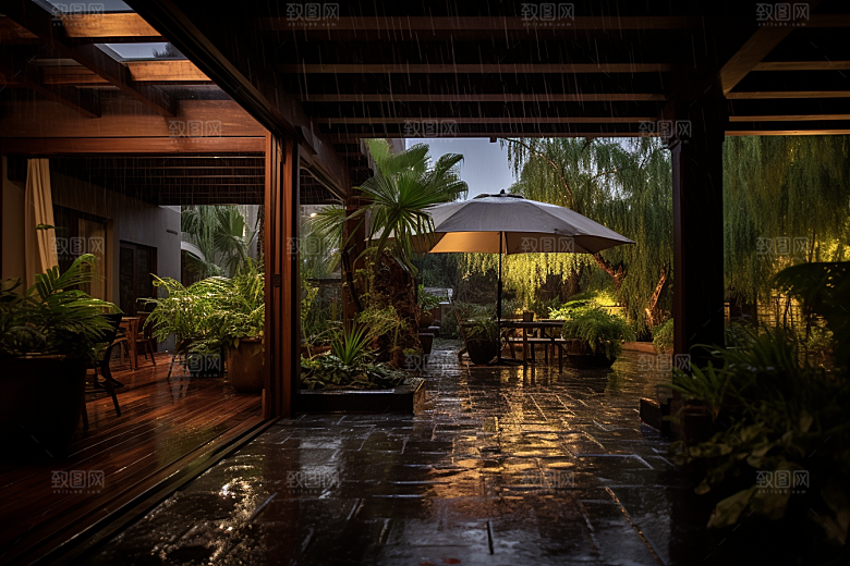 暴雨大雨下雨摄影图