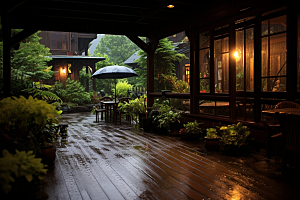 暴雨雨天室外摄影图