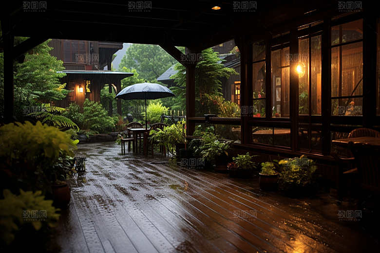 暴雨雨天室外摄影图