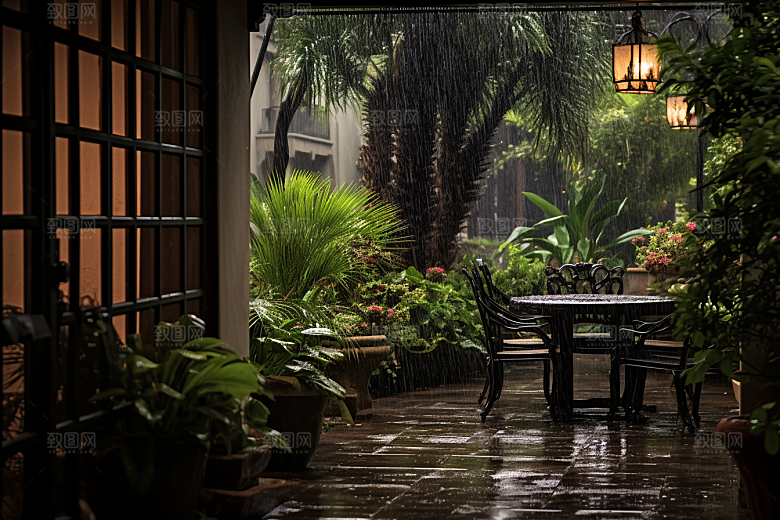 暴雨环境雨夜摄影图