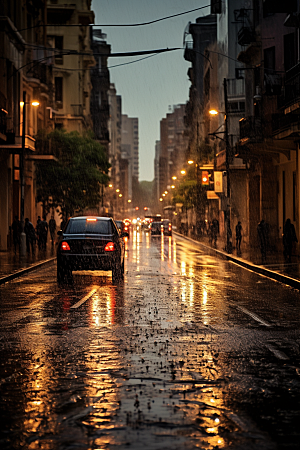 暴雨大雨雨夜摄影图