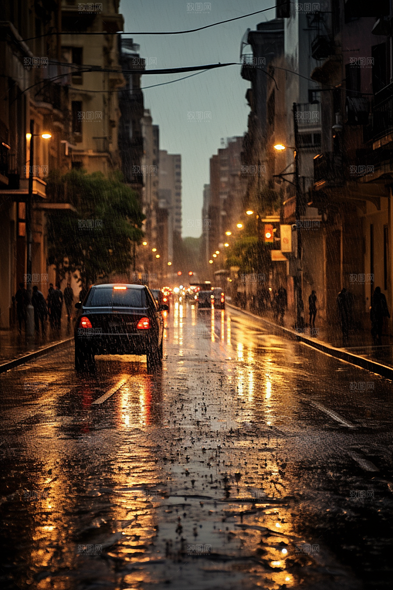 暴雨大雨雨夜摄影图
