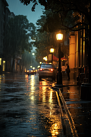 暴雨安静户外摄影图