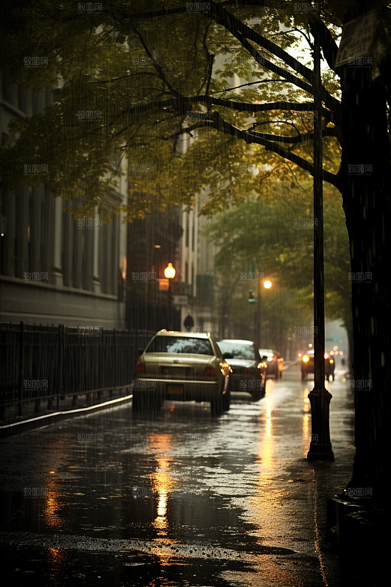 暴雨户外室外摄影图