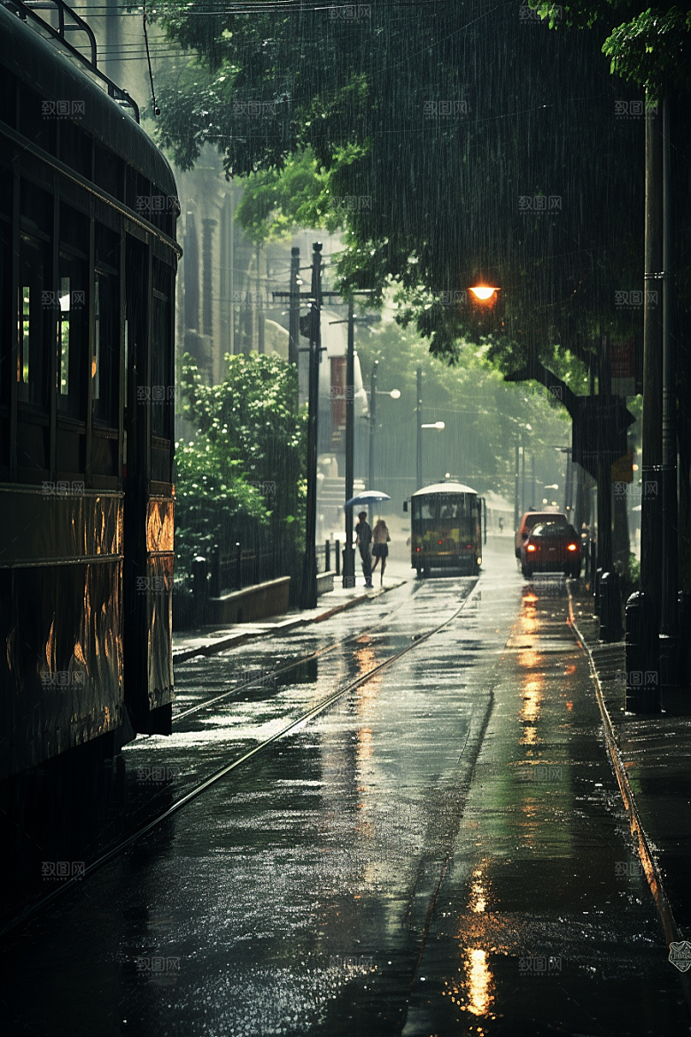 暴雨环境高清摄影图