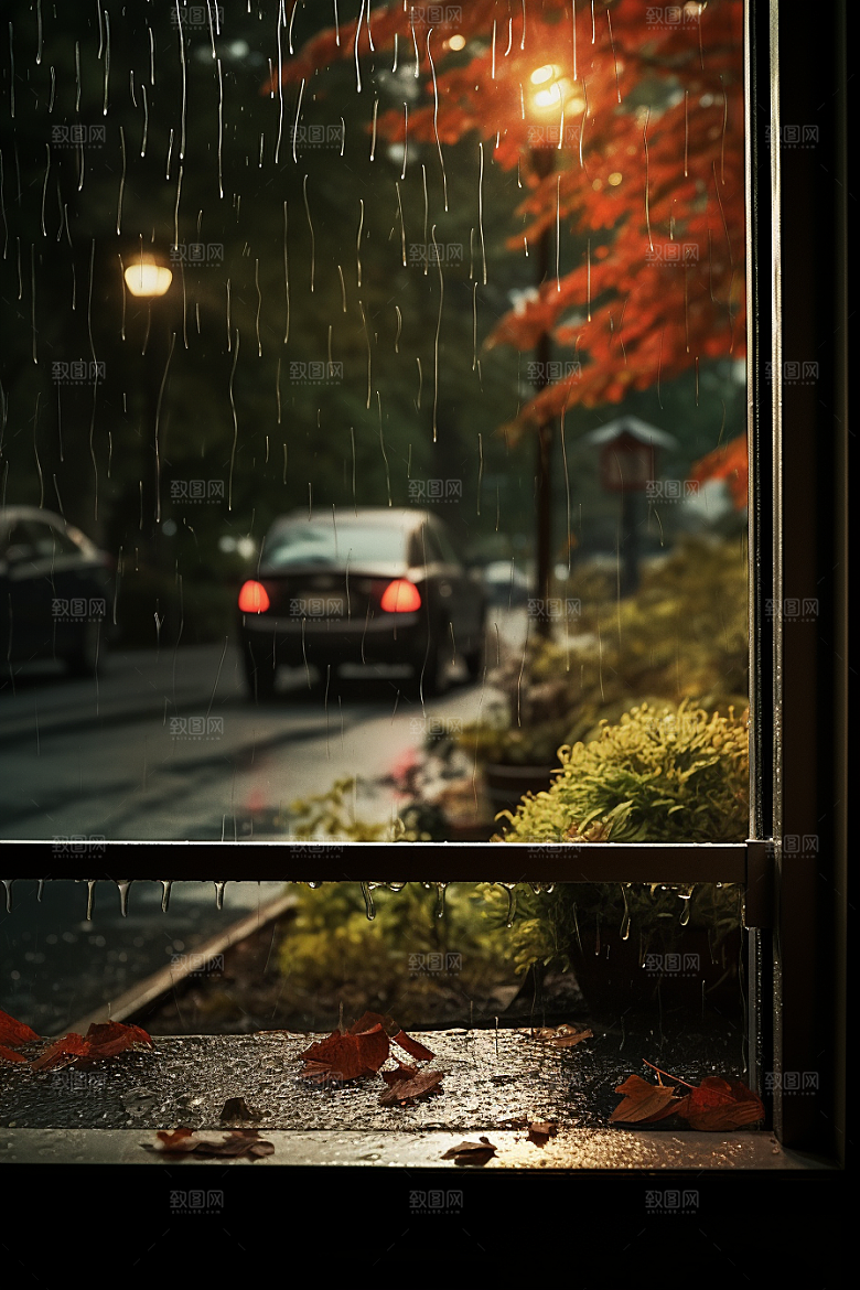暴雨下雨雨天摄影图