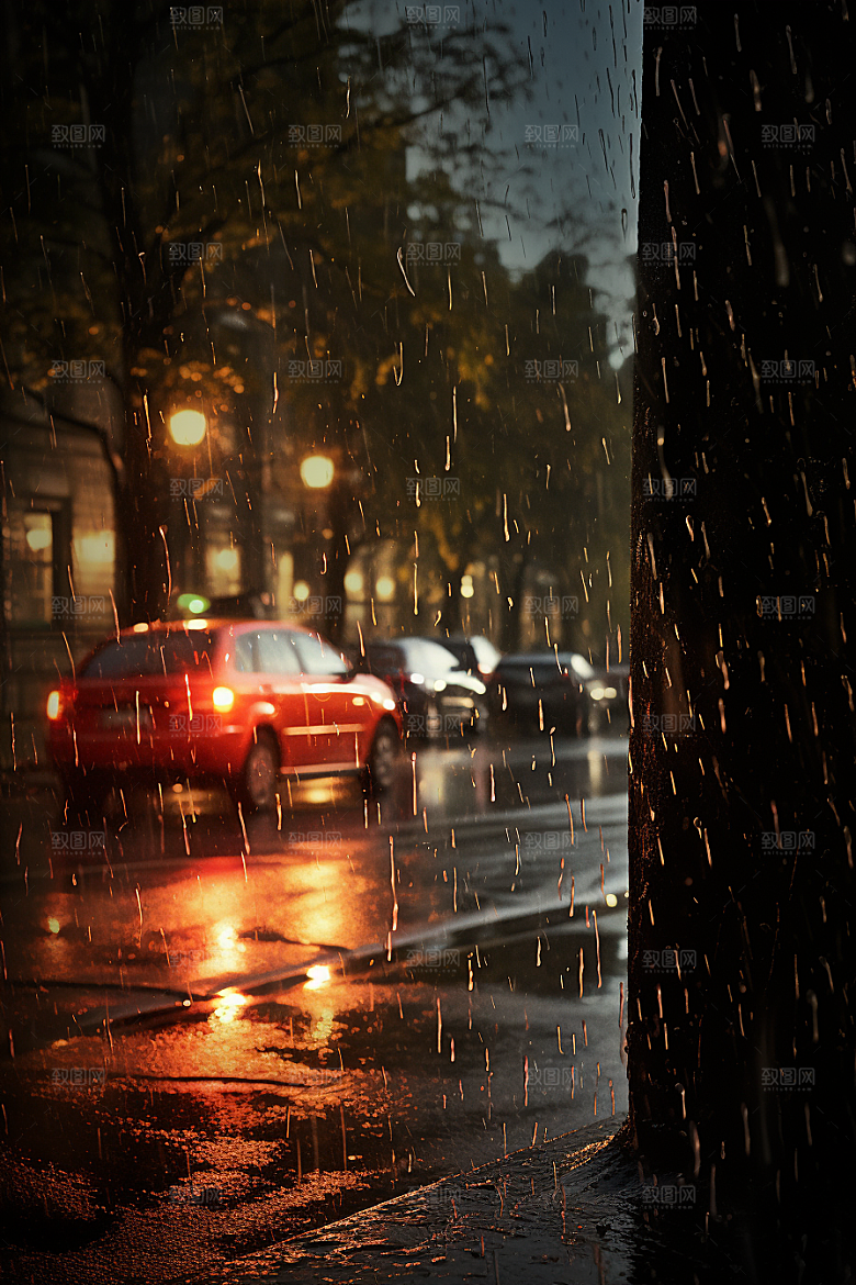 暴雨大雨雨天摄影图