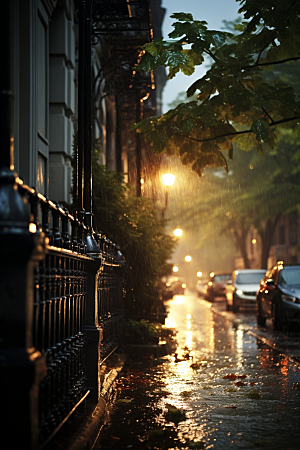 暴雨户外环境摄影图