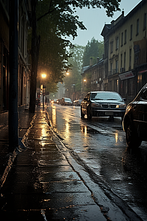 暴雨自然大雨摄影图