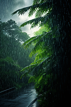 暴雨雨天环境摄影图