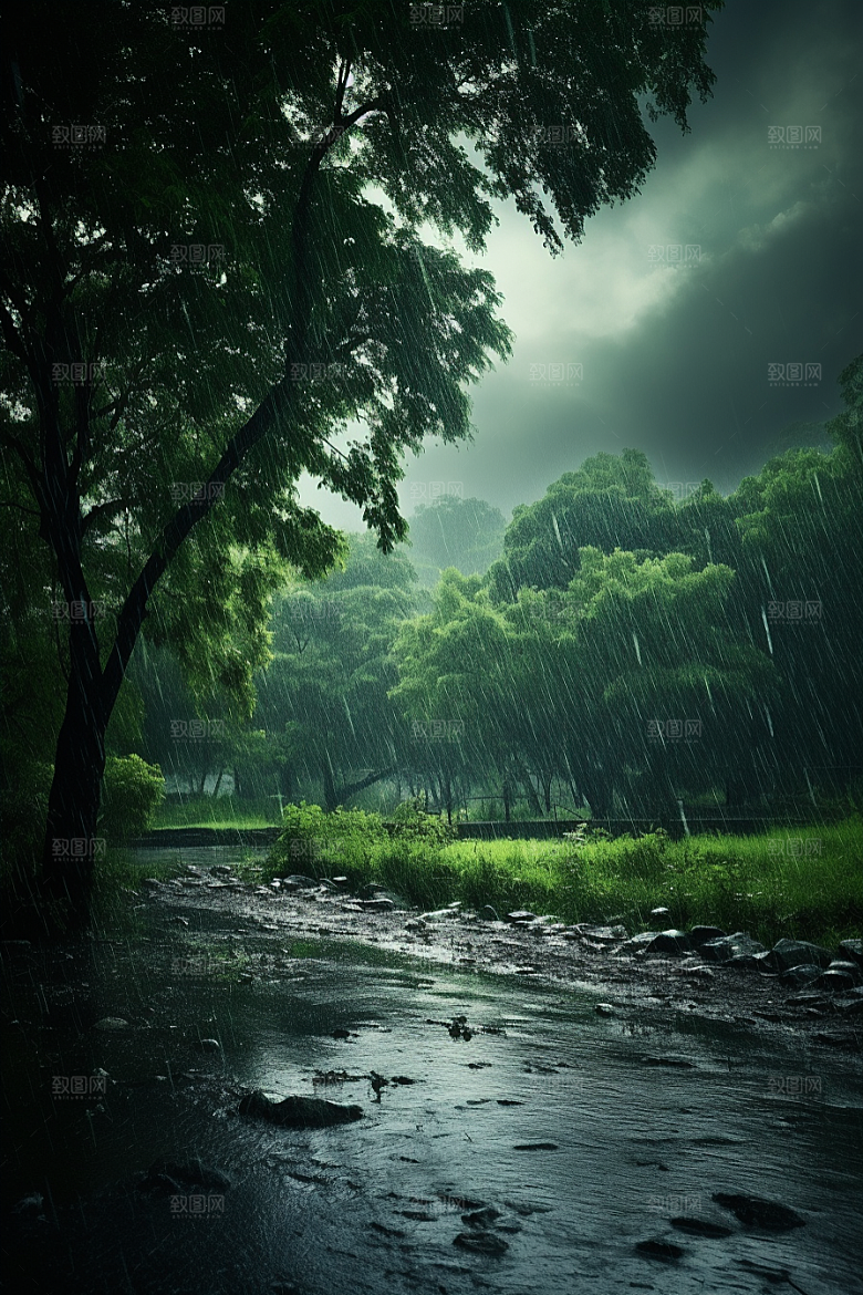 暴雨环境安静摄影图