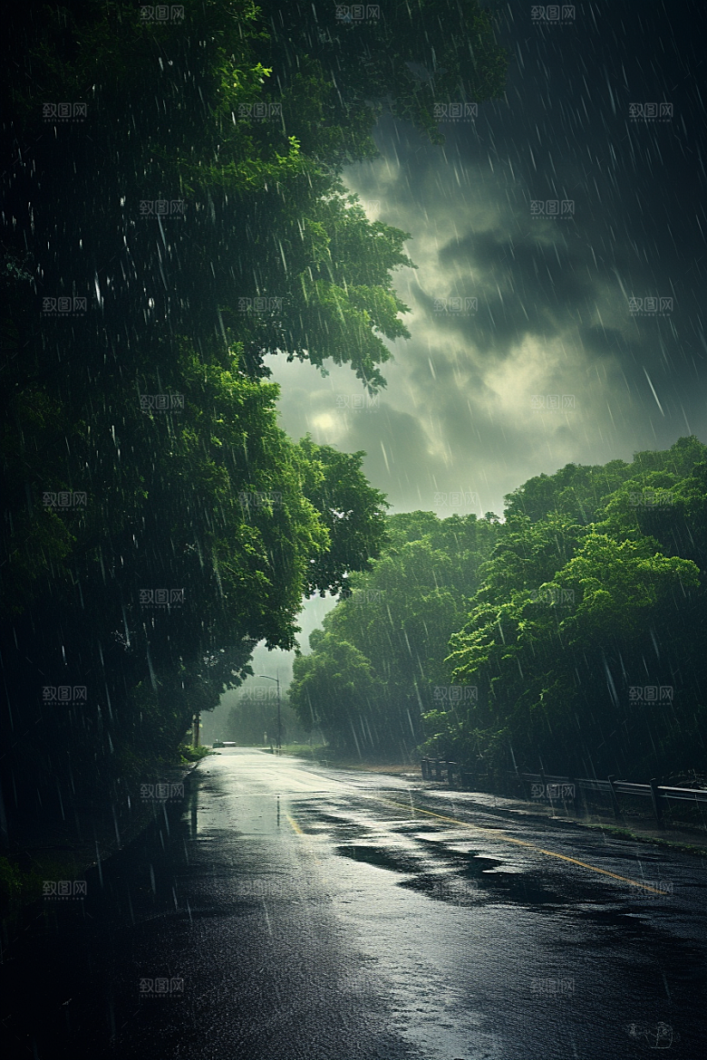 暴雨下雨自然摄影图