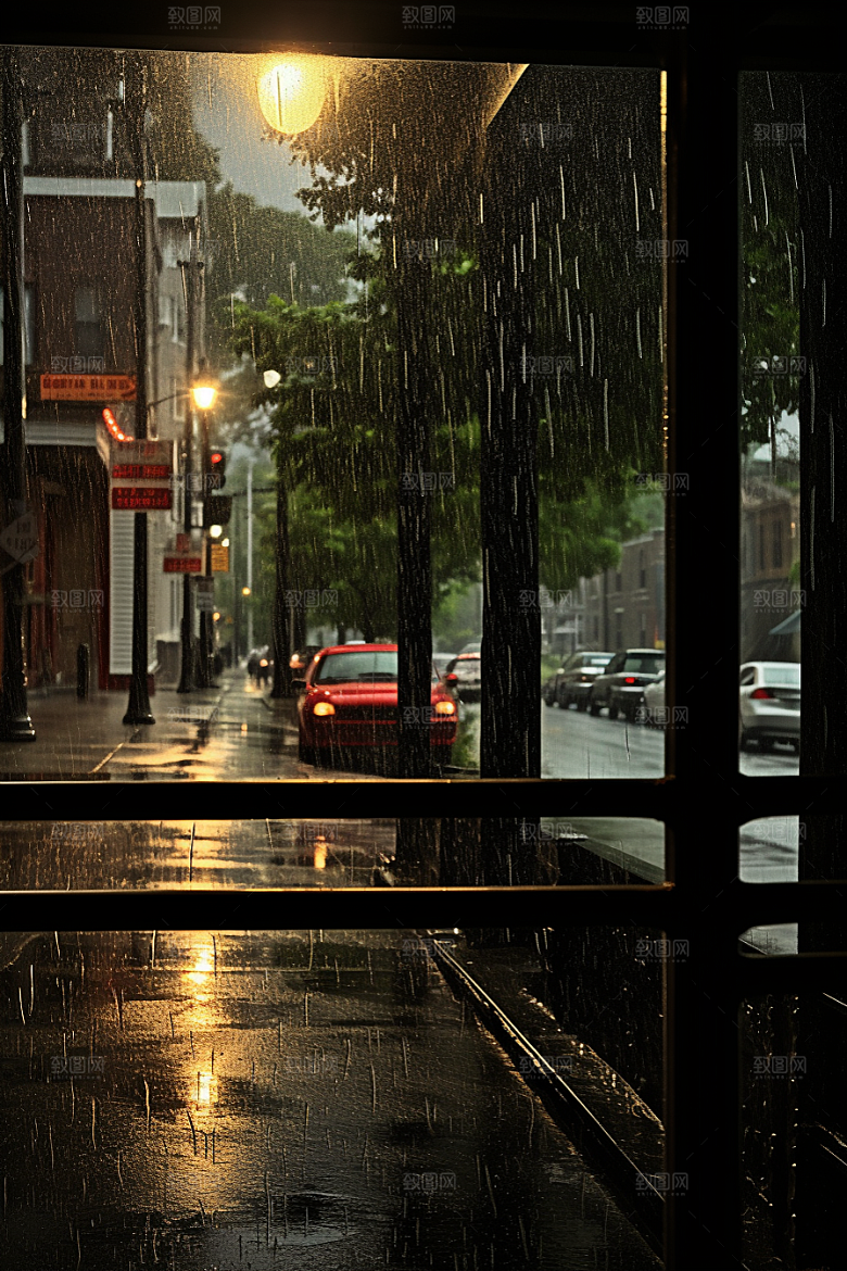 暴雨雨天大雨摄影图