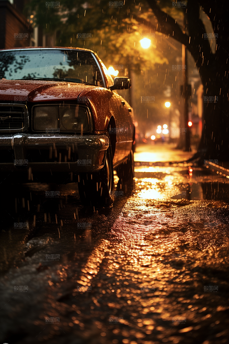 暴雨大雨环境摄影图