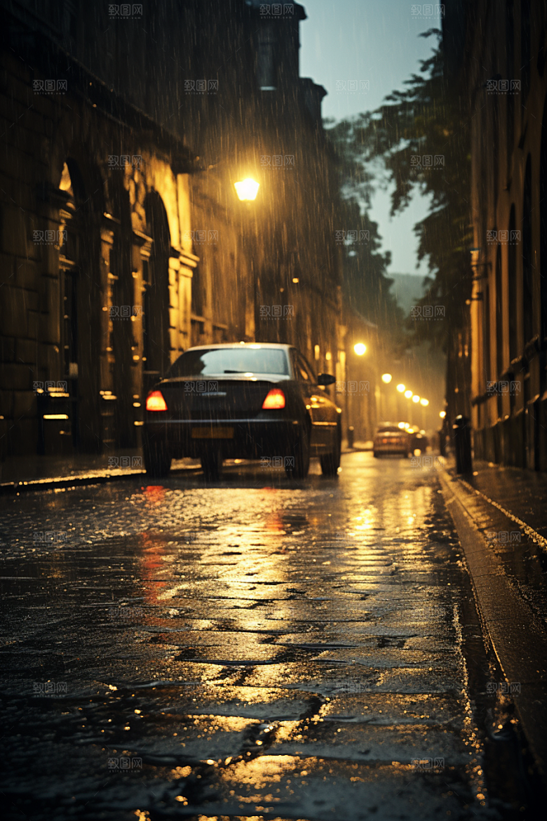 暴雨大雨户外摄影图