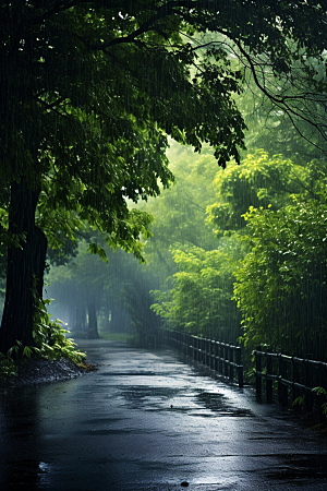 暴雨户外安静摄影图