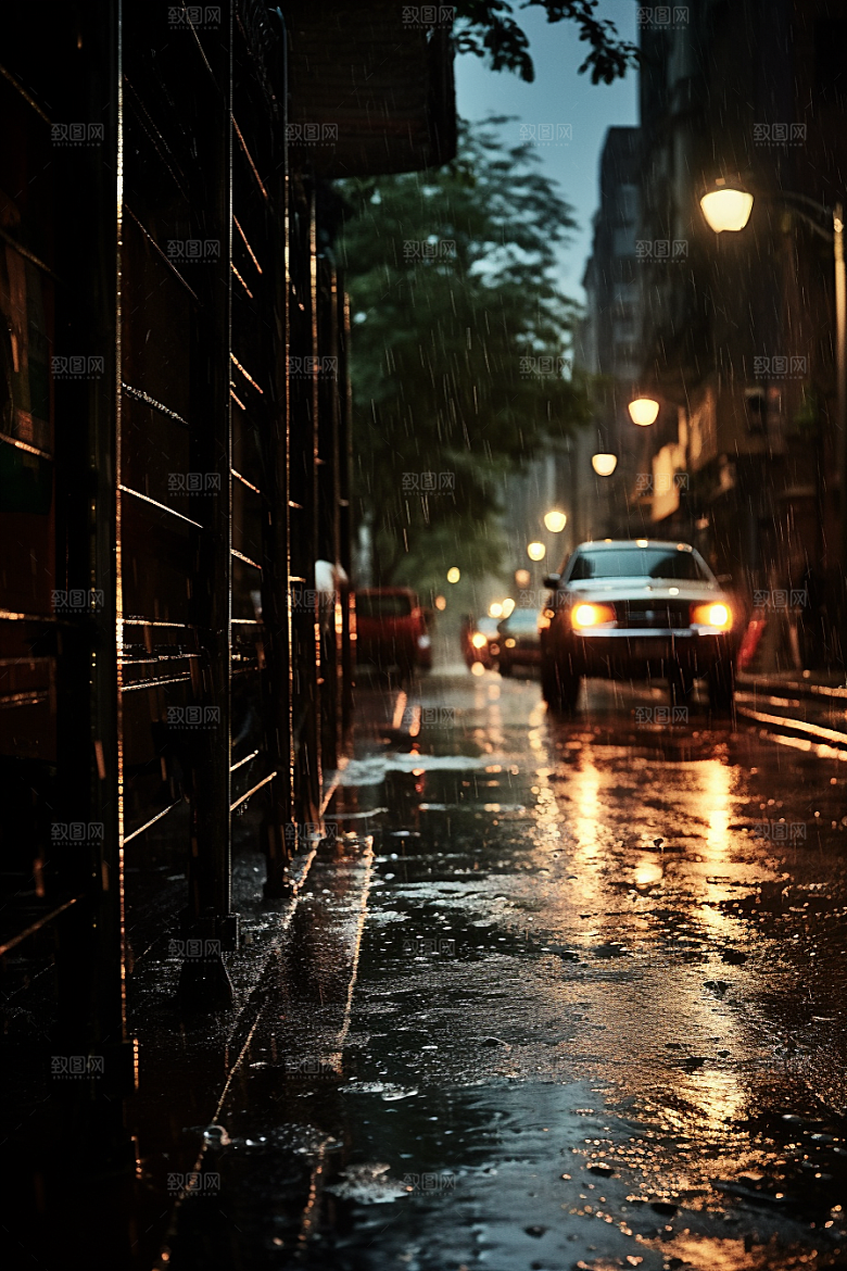 暴雨下雨自然摄影图
