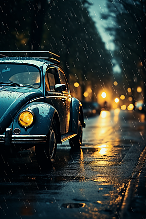 暴雨下雨室外摄影图