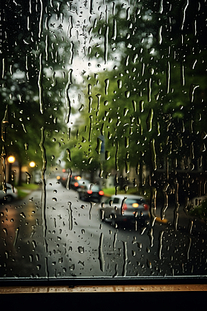 暴雨高清下雨摄影图