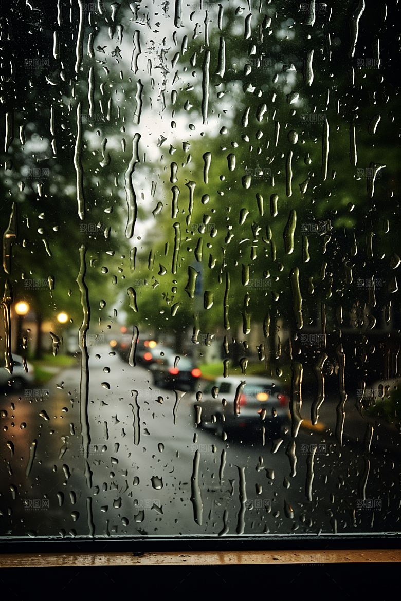 暴雨高清下雨摄影图