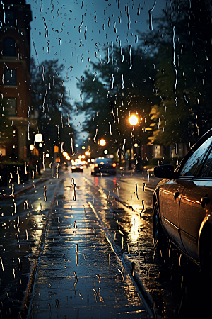 暴雨大雨环境摄影图