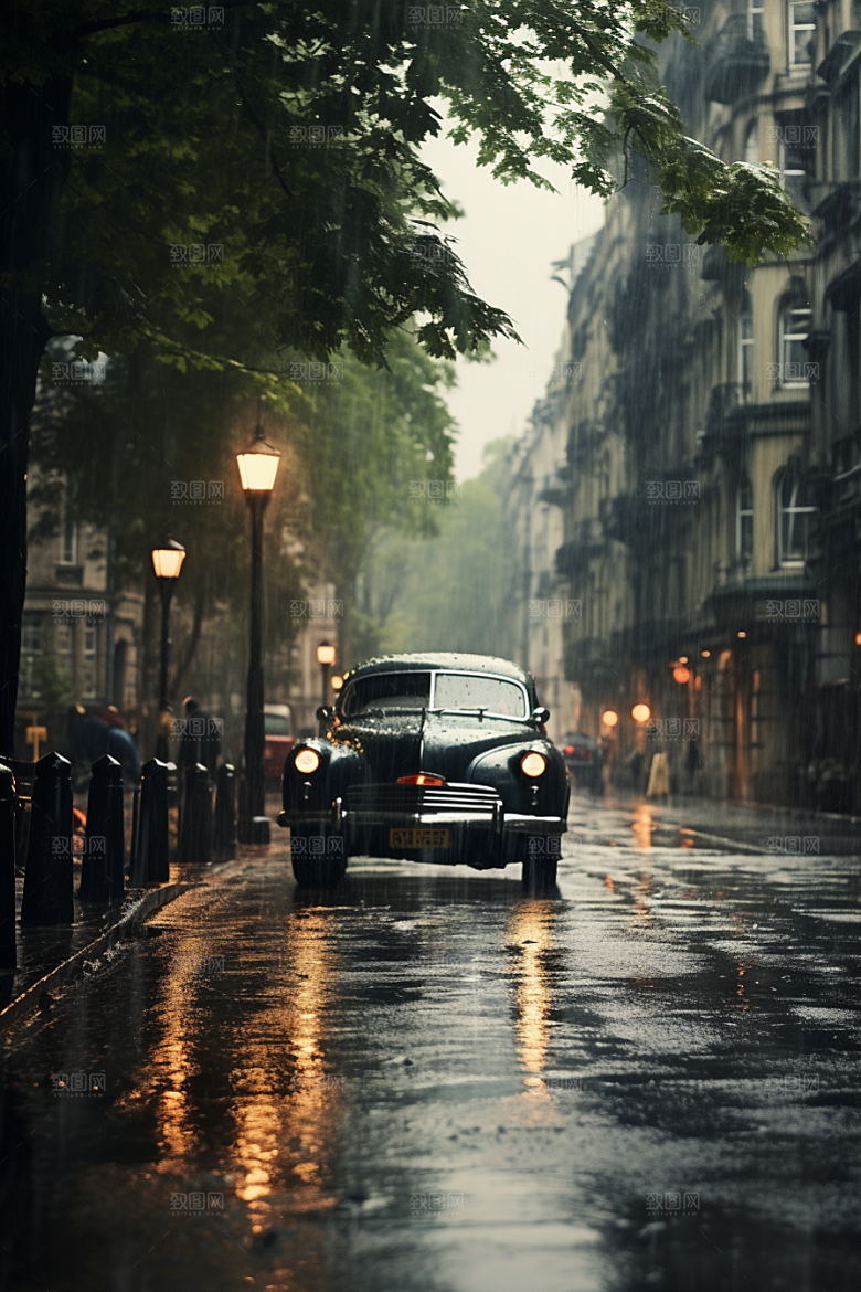 暴雨大雨户外摄影图