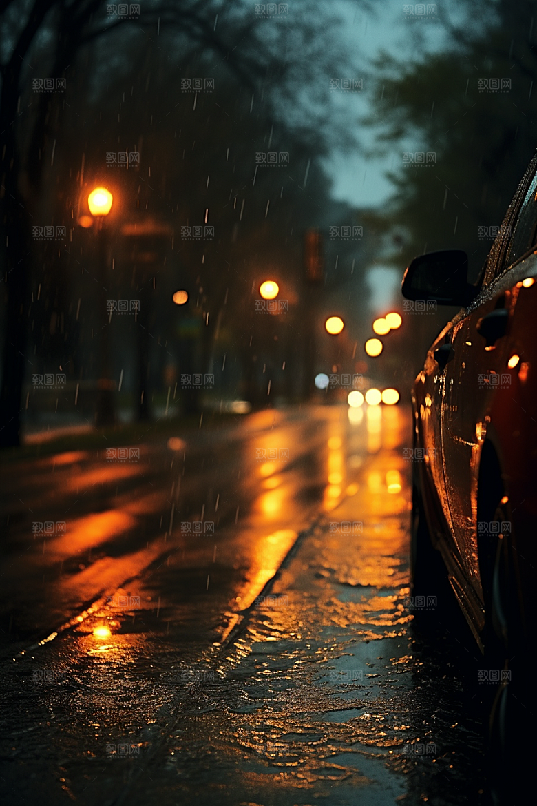 暴雨雨天室外摄影图