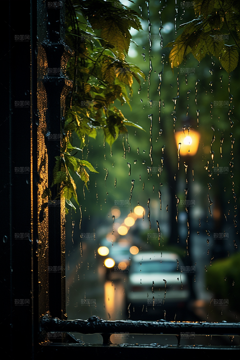 暴雨室外雨天摄影图