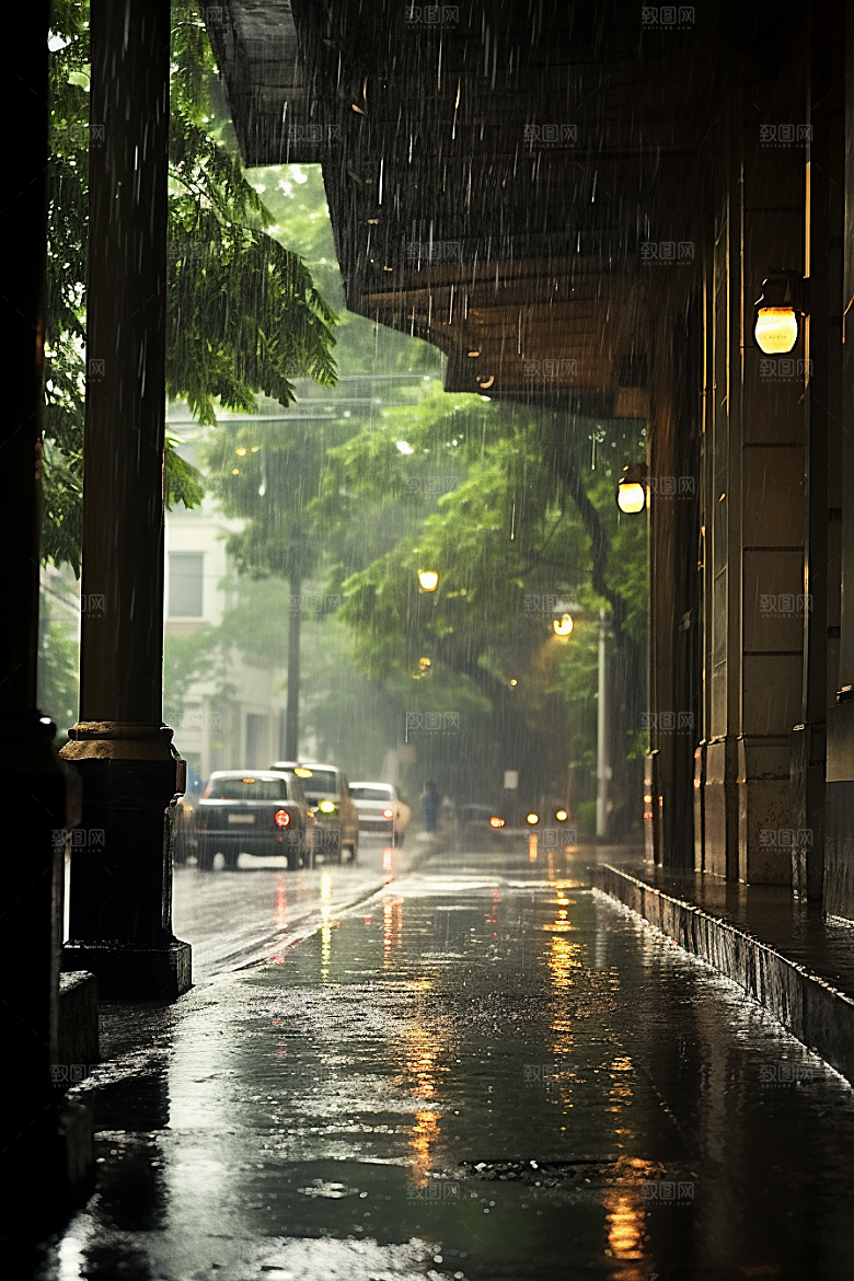 暴雨安静户外摄影图