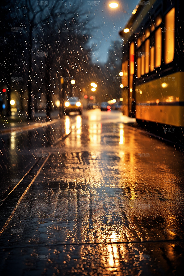 暴雨大雨自然摄影图