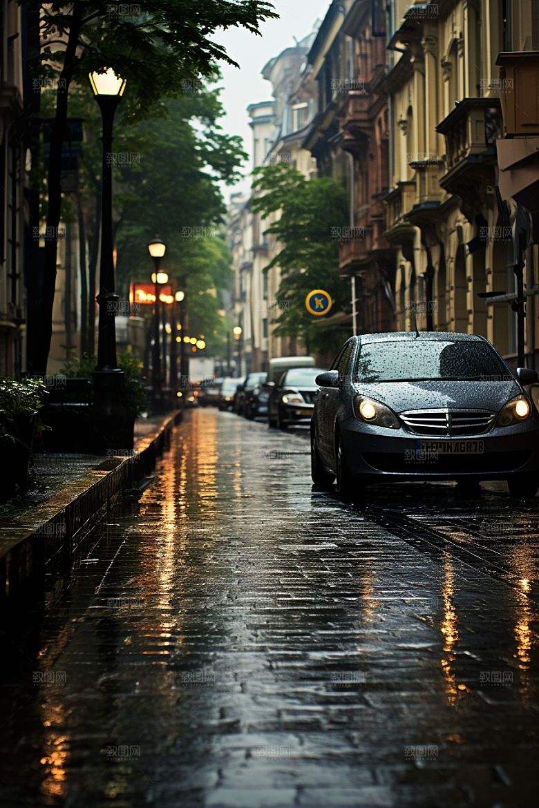 暴雨下雨安静摄影图