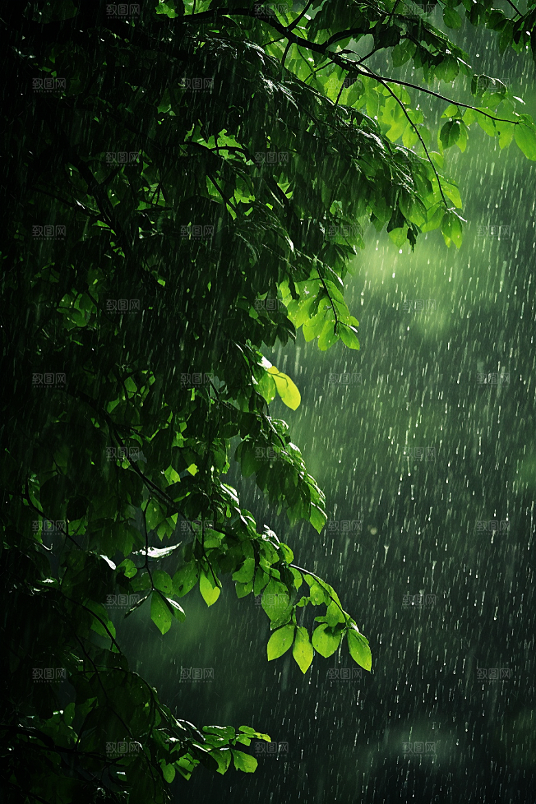 暴雨户外环境摄影图
