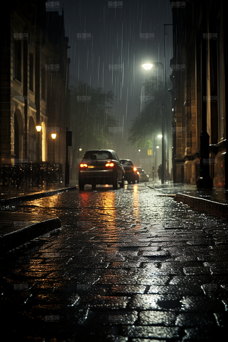 暴雨下雨室外摄影图