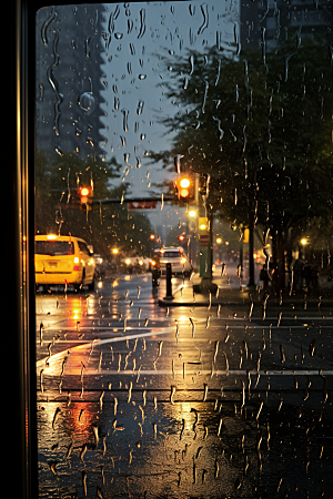 暴雨雨天室外摄影图