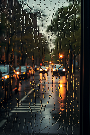 暴雨雨天下雨摄影图