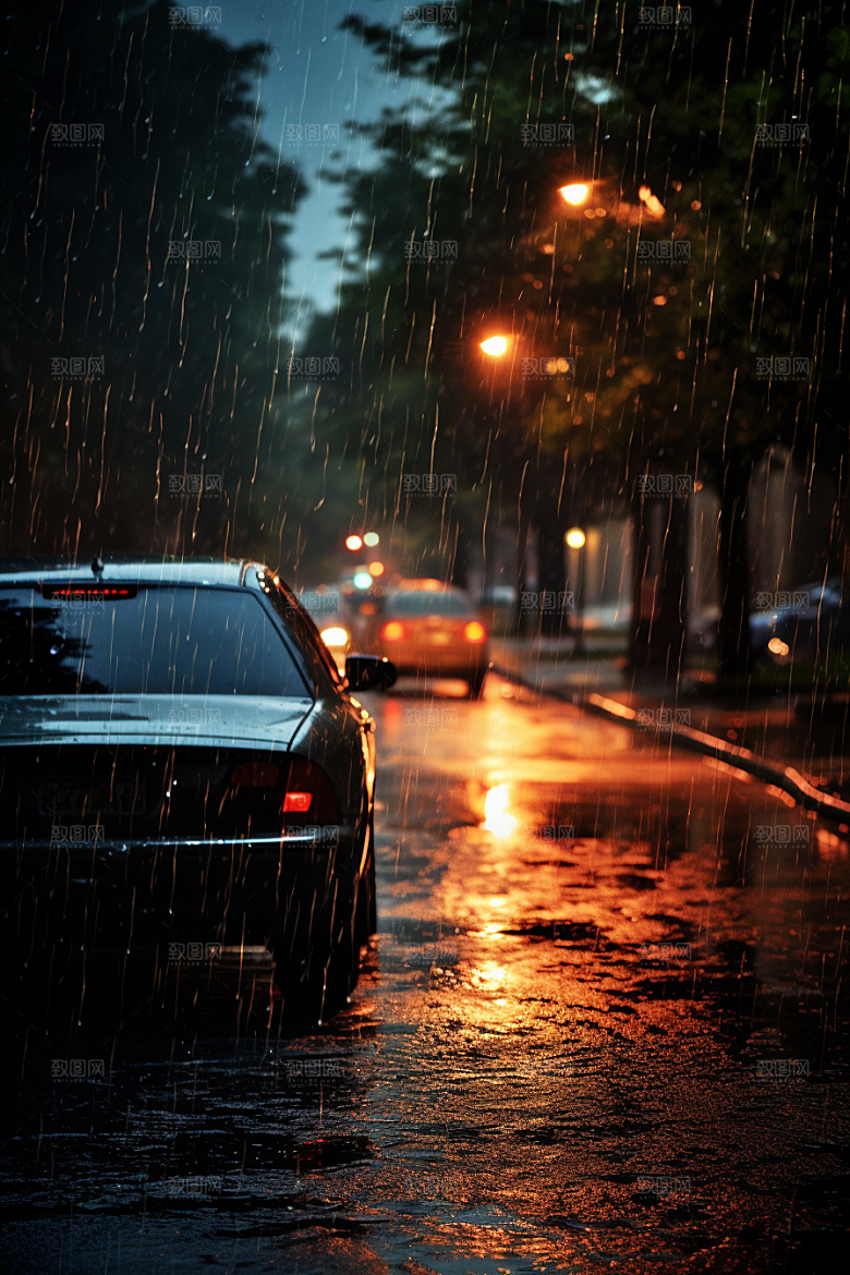 暴雨自然下雨摄影图