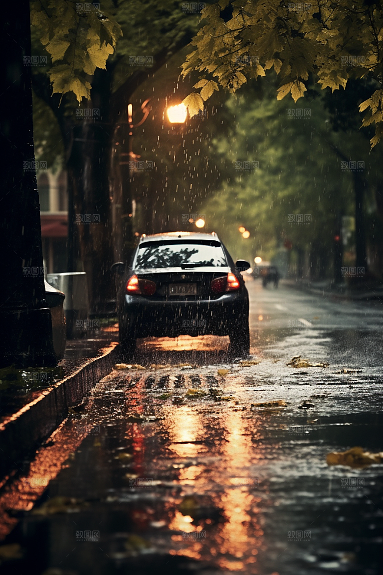 暴雨环境雨天摄影图