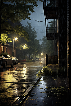 暴雨环境自然摄影图