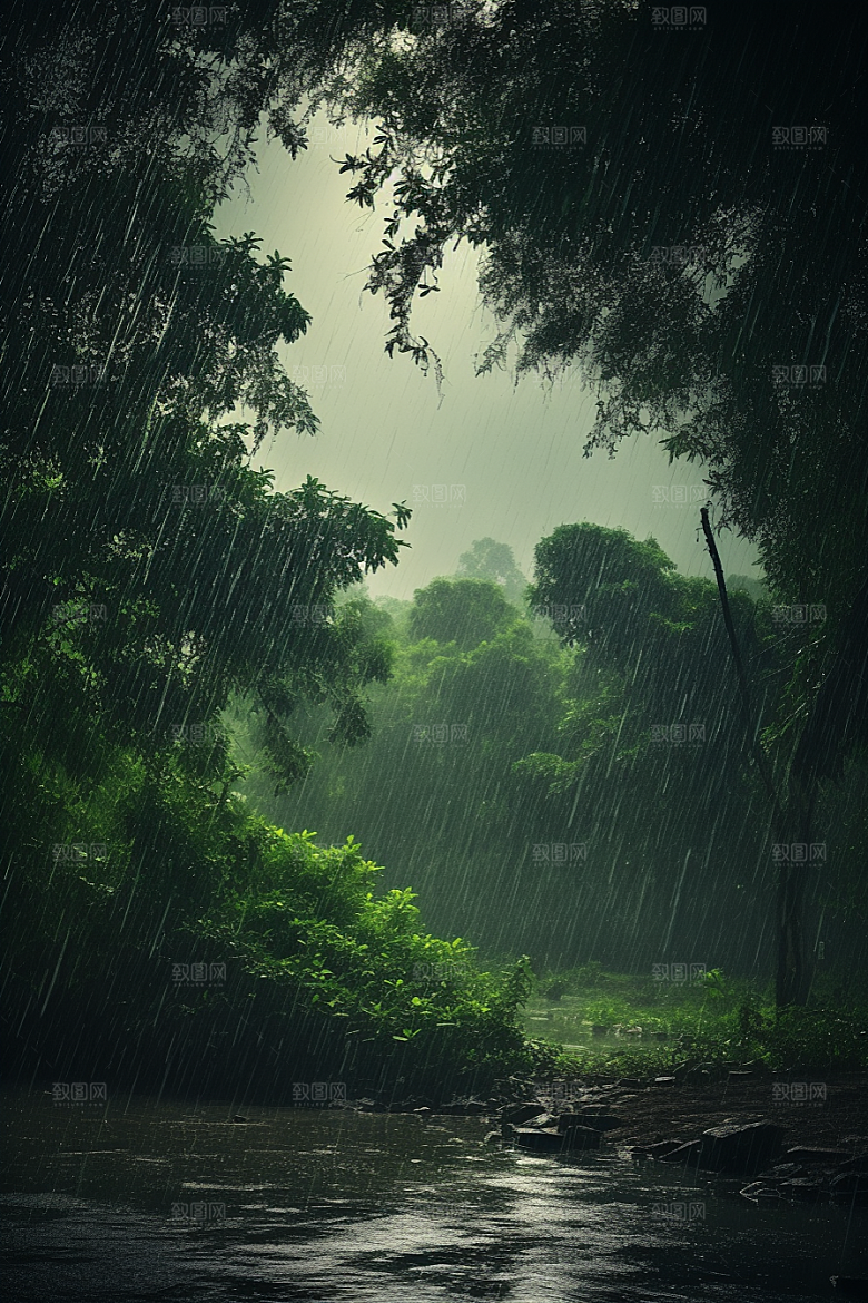 暴雨大雨安静摄影图