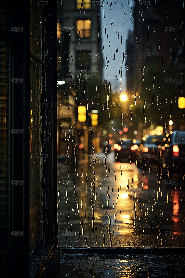 暴雨大雨户外摄影图