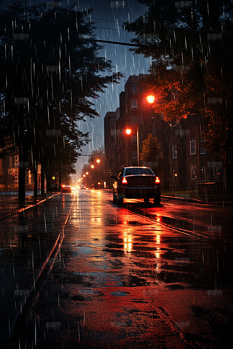 暴雨大雨室外摄影图