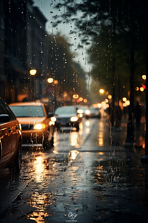 暴雨雨天大雨摄影图