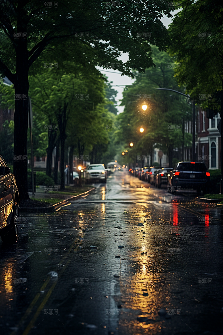 暴雨雨天下雨摄影图