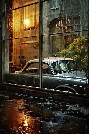 暴雨安静大雨摄影图
