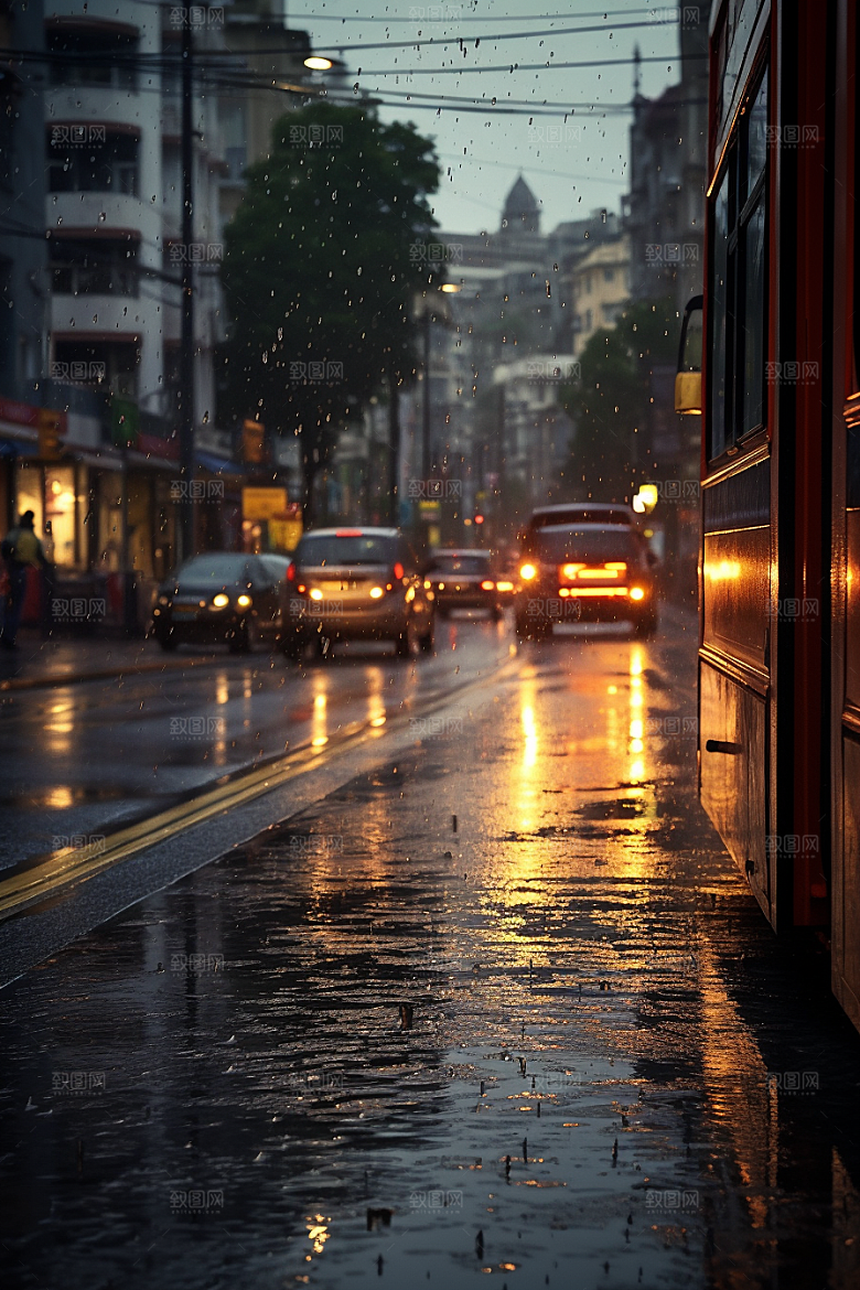 暴雨大雨室外摄影图