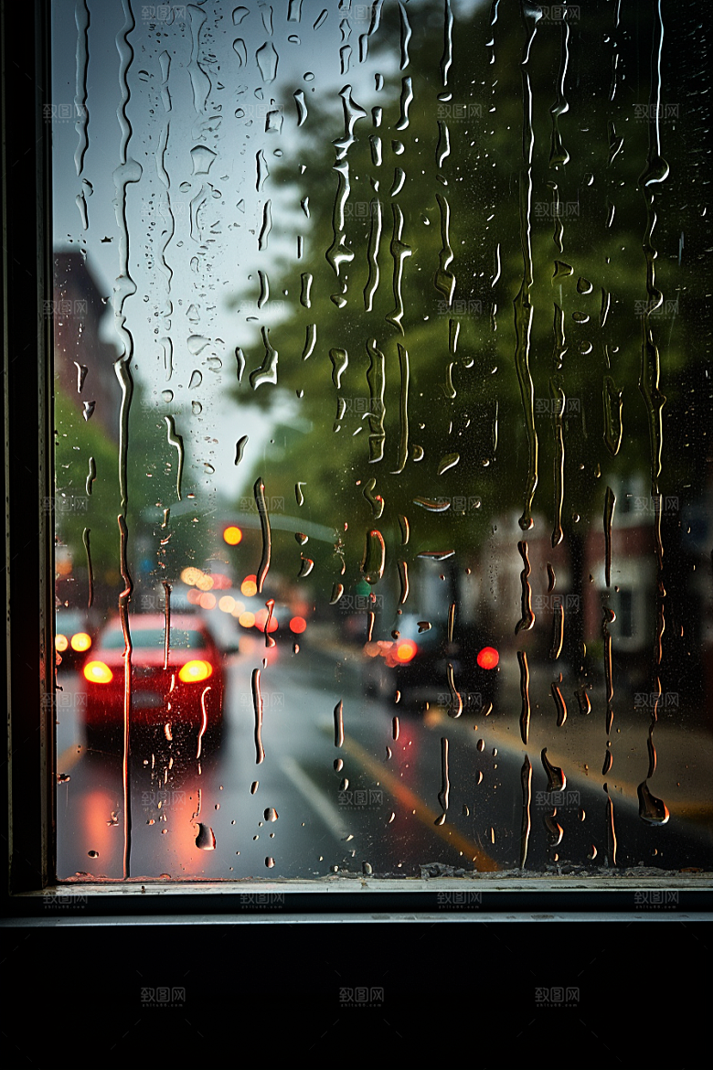 暴雨雨夜户外摄影图