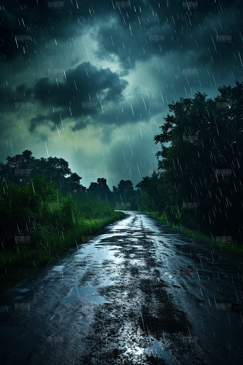 暴雨安静雨天摄影图