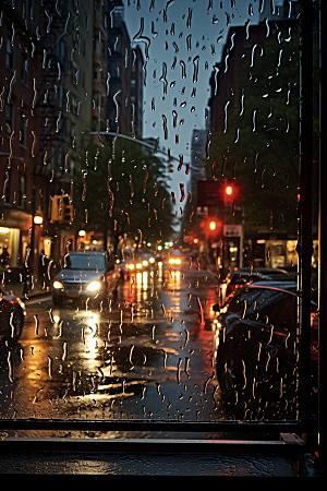 暴雨大雨雨天摄影图