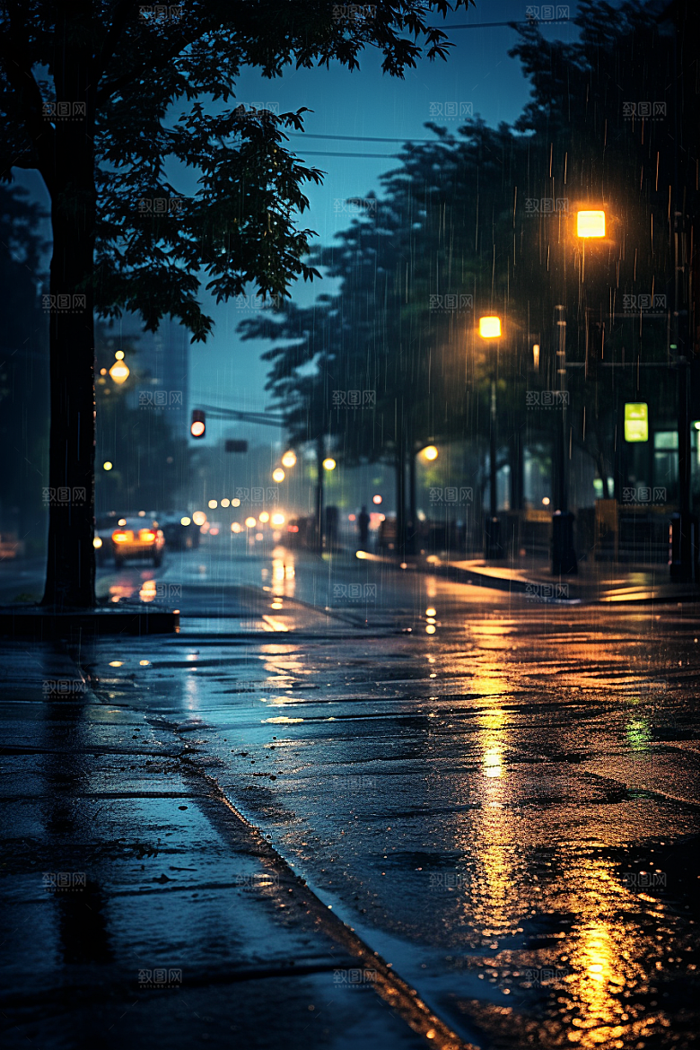 暴雨雨天下雨摄影图