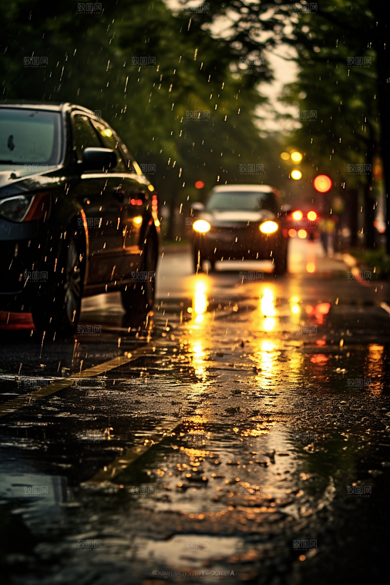 暴雨高清下雨摄影图